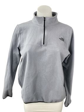 The North Face Glacier Gray Fleece Long Sleeve Mockneck Sweatshirt Sweater Top M